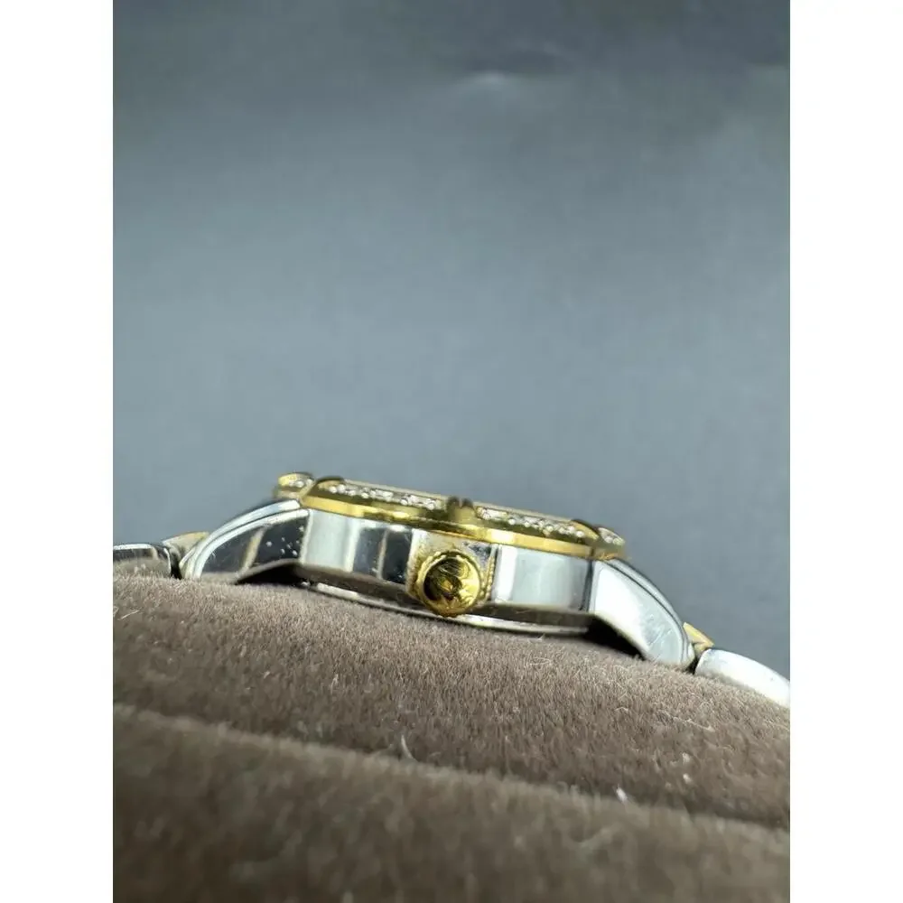 Bulova Watch Women 26mm Silver Gold Tone 98R107 MOP Diamond with New Battery  VG